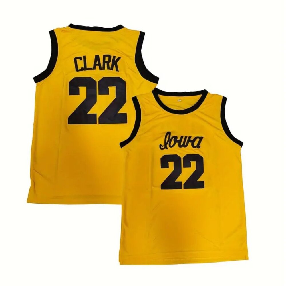 Iowa #22 Yellow Basketball Jersey - Clark